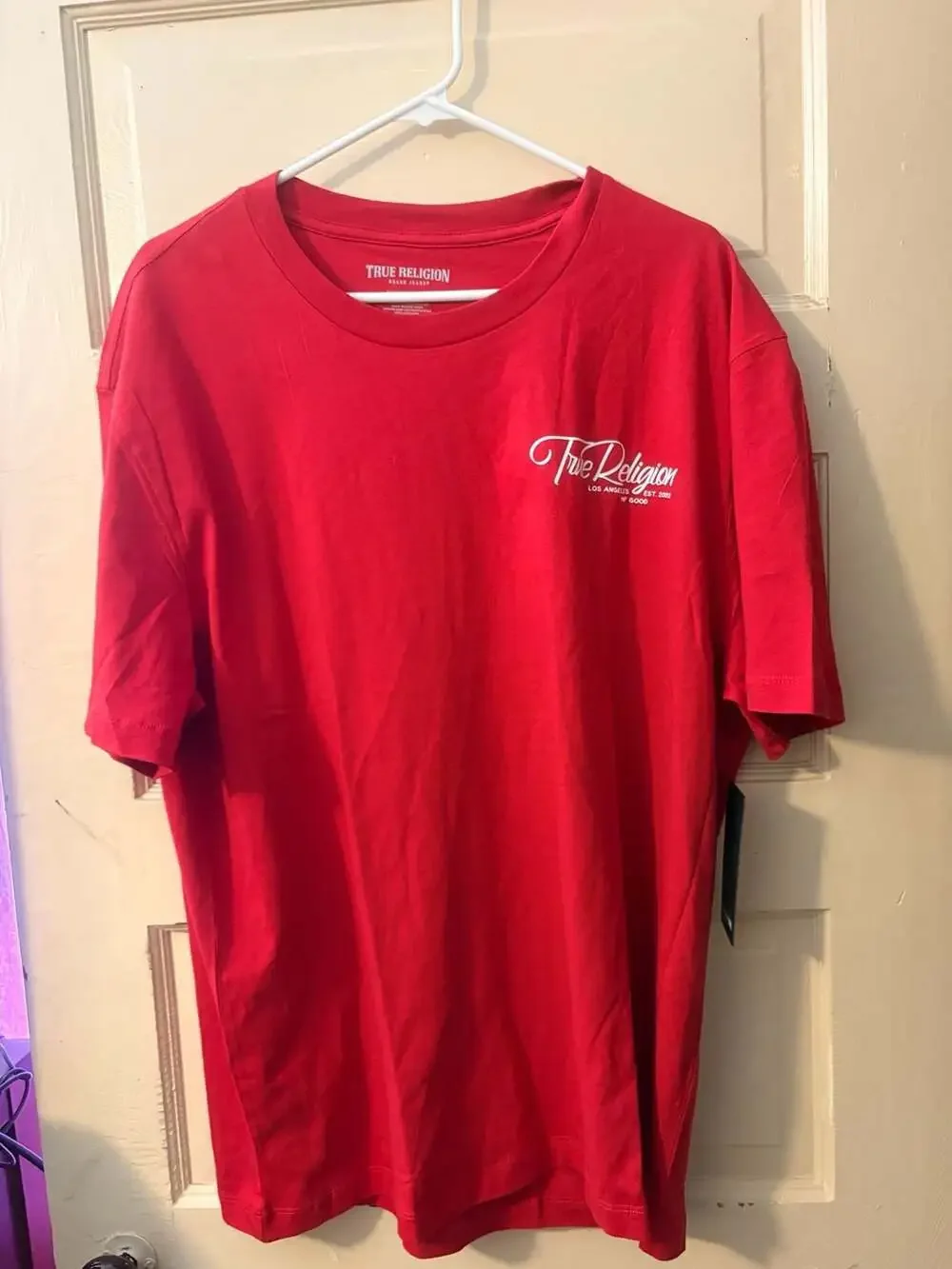 True Religion Brand Jeans Men's Red Short Sleeve Graphic T-Shirt